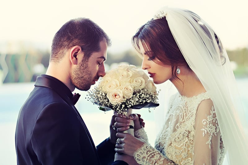 Bride and Groom in Rustic Barn Wedding Venue